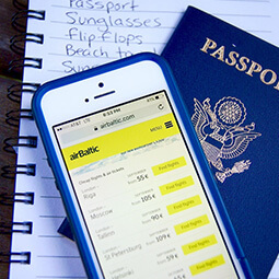 notes passport airbaltic branded app application travel ready planning travel real social UGC photography